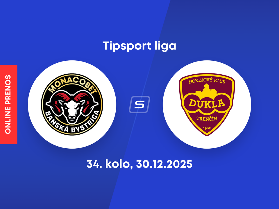 HC MONACObet Banská Bystrica - HK Dukla Trenčín: ONLINE prenos zo zápasu 34. kola Tipsport ligy.