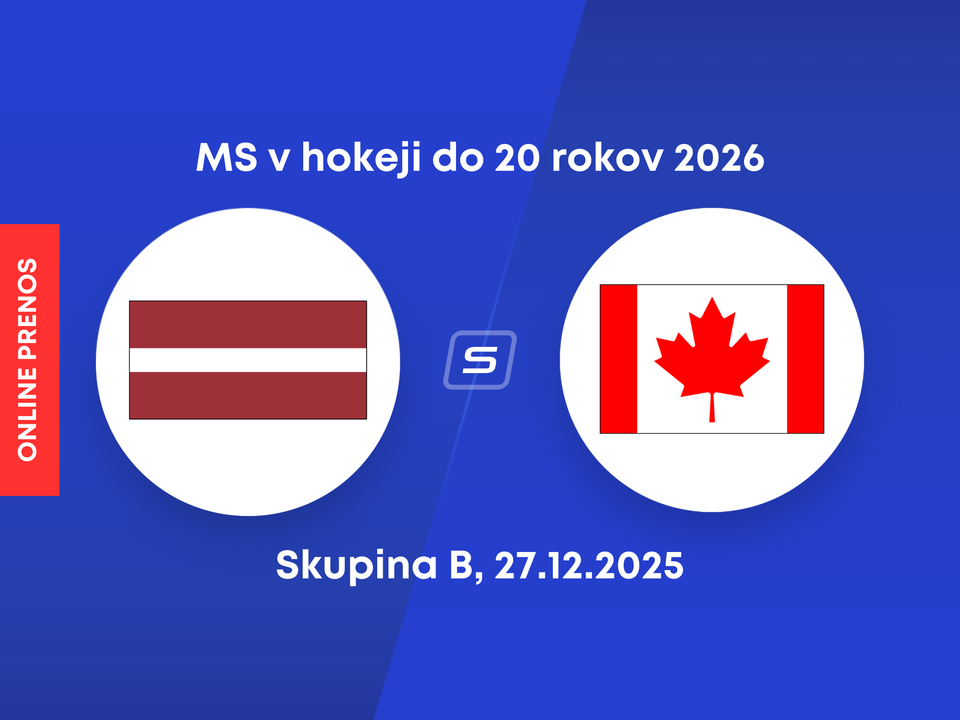 Lotyšsko - Kanada: ONLINE prenos zo zápasu skupiny B na MS v hokeji do 20 rokov 2026.