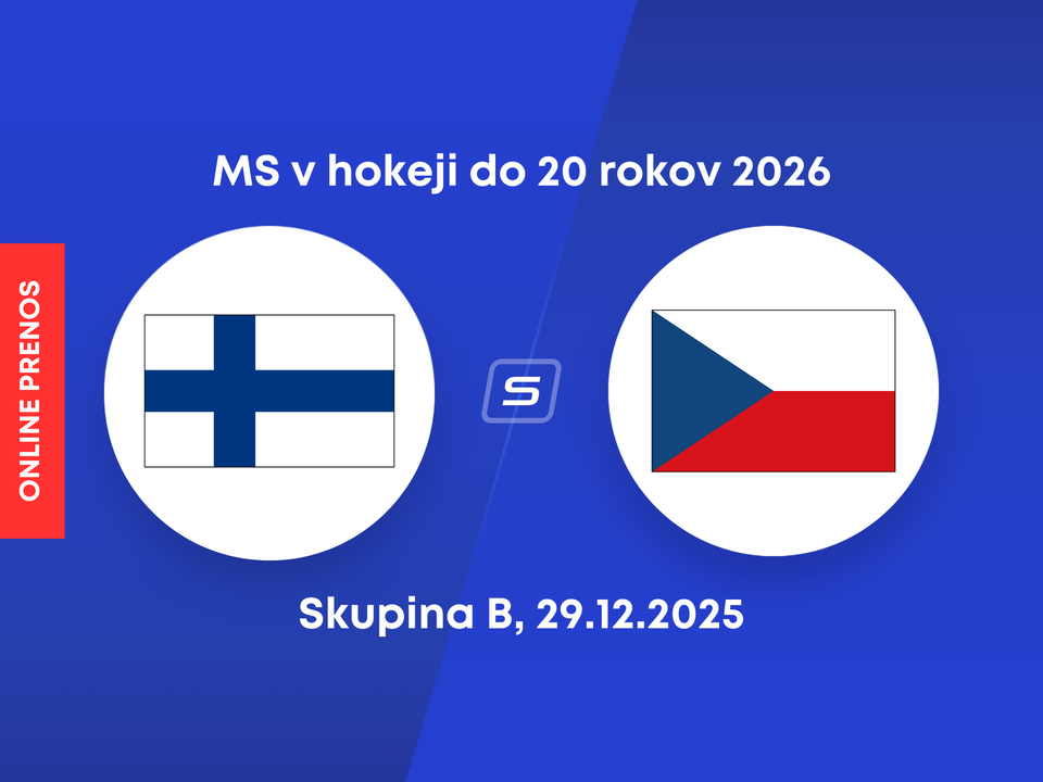 Fínsko - Česko: ONLINE prenos zo zápasu skupiny B na MS v hokeji do 20 rokov 2026.