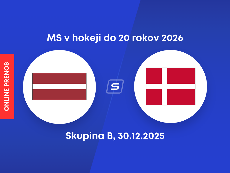 Lotyšsko - Dánsko: ONLINE prenos zo zápasu skupiny B na MS v hokeji do 20 rokov 2026.