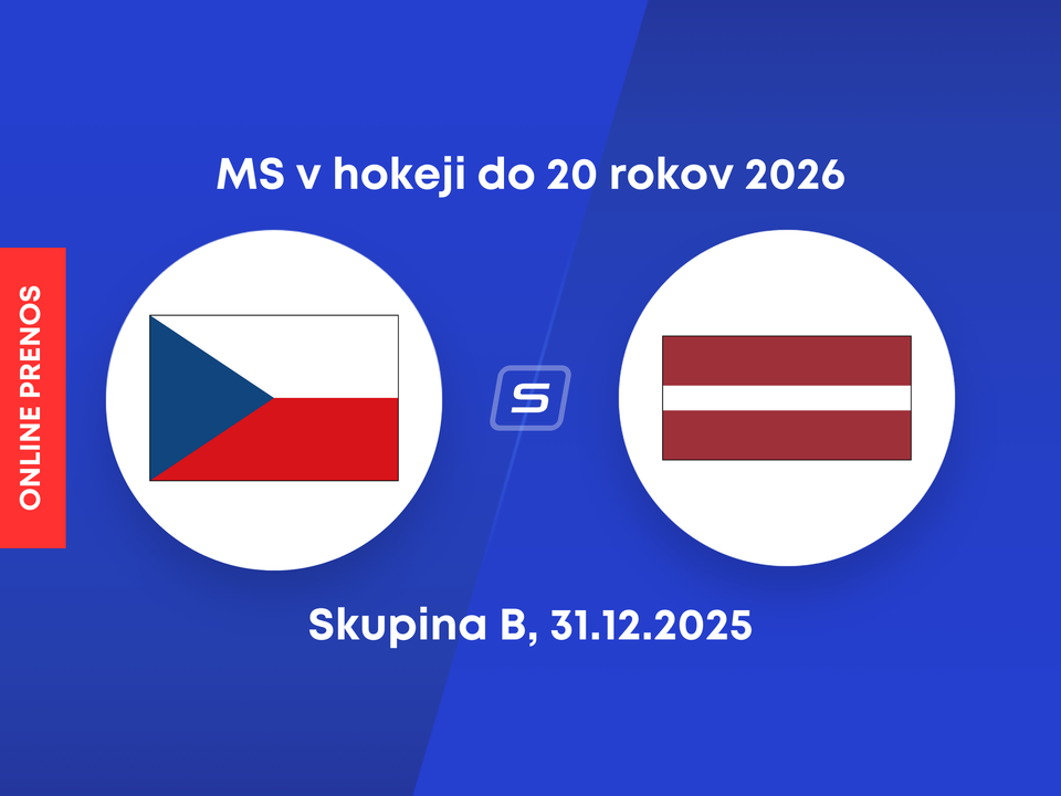 Česko - Lotyšsko: ONLINE prenos zo zápasu skupiny B na MS v hokeji do 20 rokov 2026.
