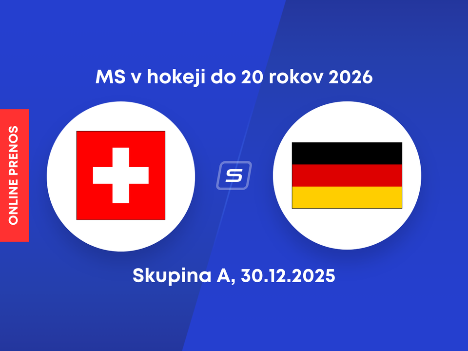 Švajčiarsko - Nemecko: ONLINE prenos zo zápasu skupiny A na MS v hokeji do 20 rokov 2026.