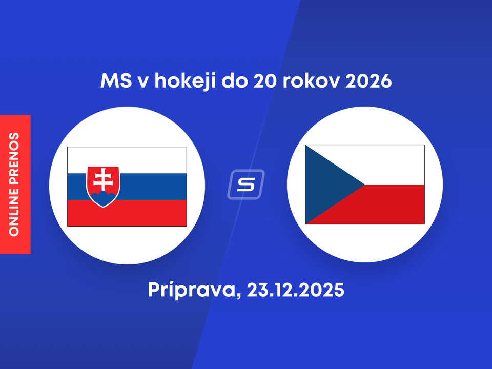 Slovensko - Česko: ONLINE prenos z prípavného zápasu pred MS v hokeji do 20 rokov 2026.