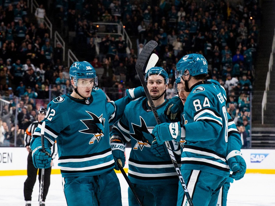 Pavol Regenda sa teší so spoluhráčmi po strelení gólu.