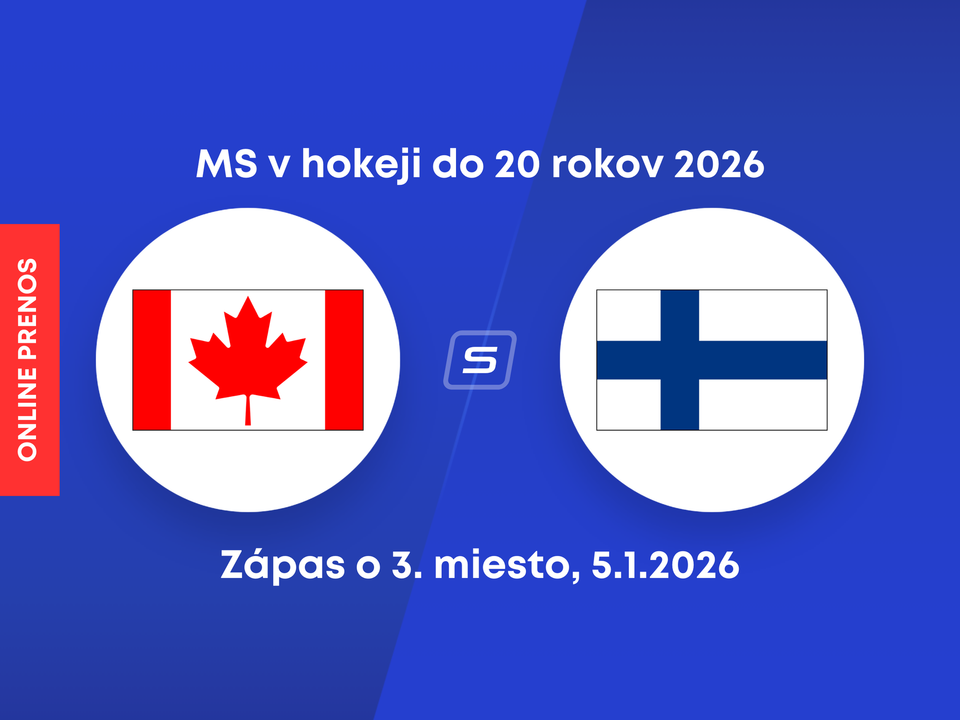 Kanada - Fínsko, ONLINE prenos zo zápasu o 3. miesto na MS v hokeji do 20 rokov 2026 (U20).