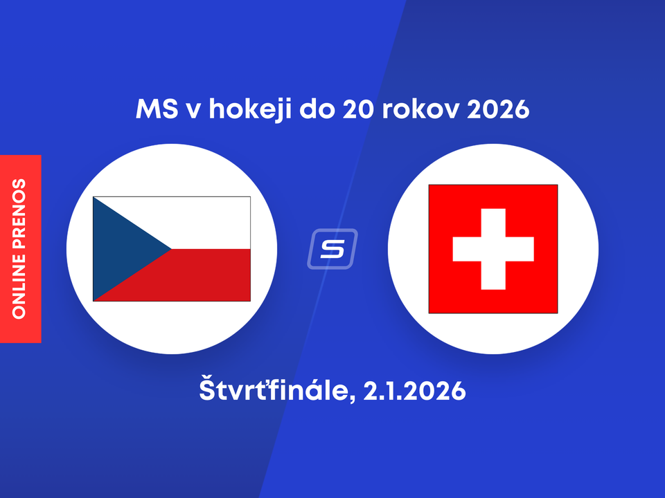 Česko - Švajčiarsko, ONLINE prenos zo štvrťfinále MS v hokeji do 20 rokov 2026 (U20).