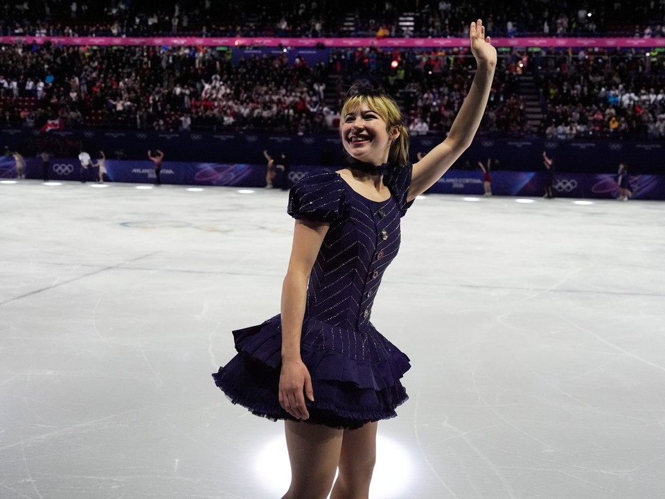 Alysa Liuová na exhibícii na ZOH 2026 v Miláne.