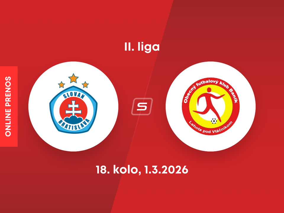 ŠK Slovan Bratislava B - OFK Baník Lehota pod Vtáčnikom: ONLINE prenos zo zápasu 18. kola II. ligy.