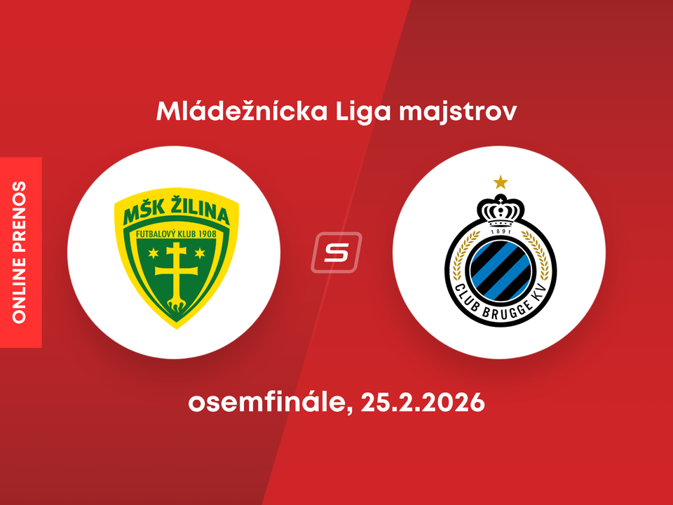 MŠK Žilina - Club Bruggy KV: ONLINE prenos z mládežníckej Ligy majstrov.