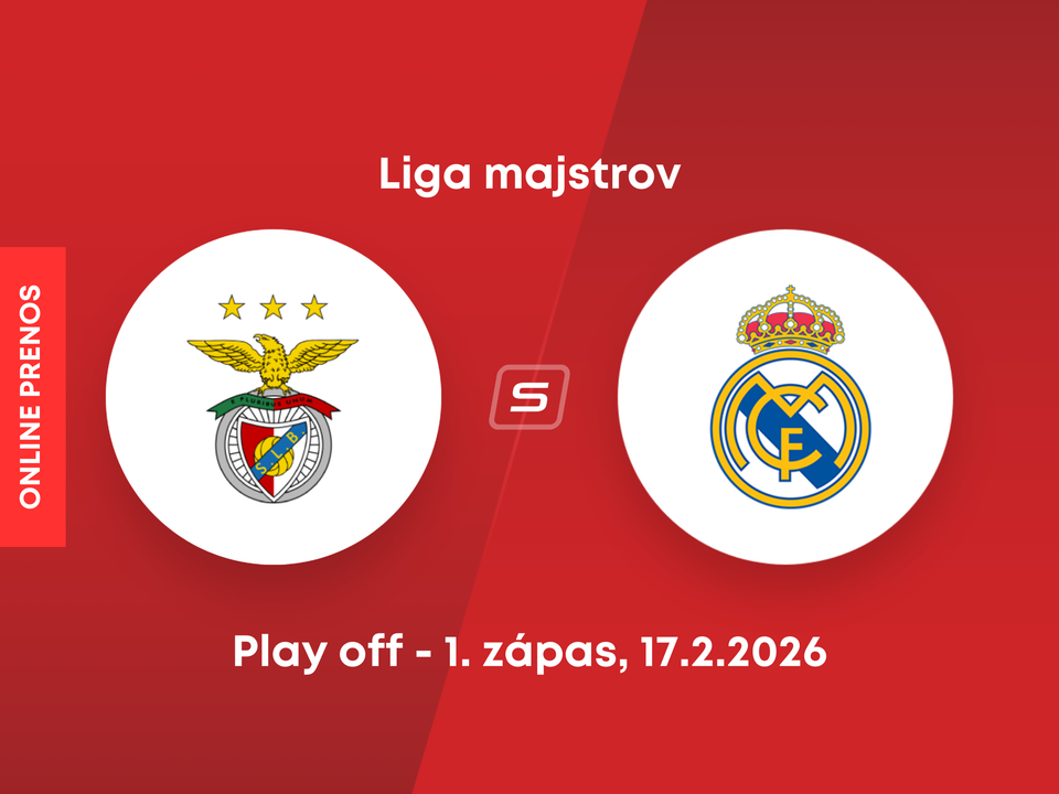 Benfica Lisabon - Real Madrid: ONLINE prenos z prvého zápasu play off Ligy majstrov. 