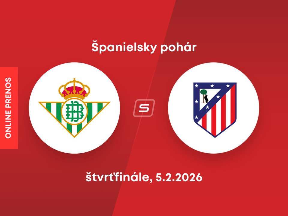 Real Betis - Atlético Madrid: ONLINE prenos zo štvrťfinále Španielskeho pohára