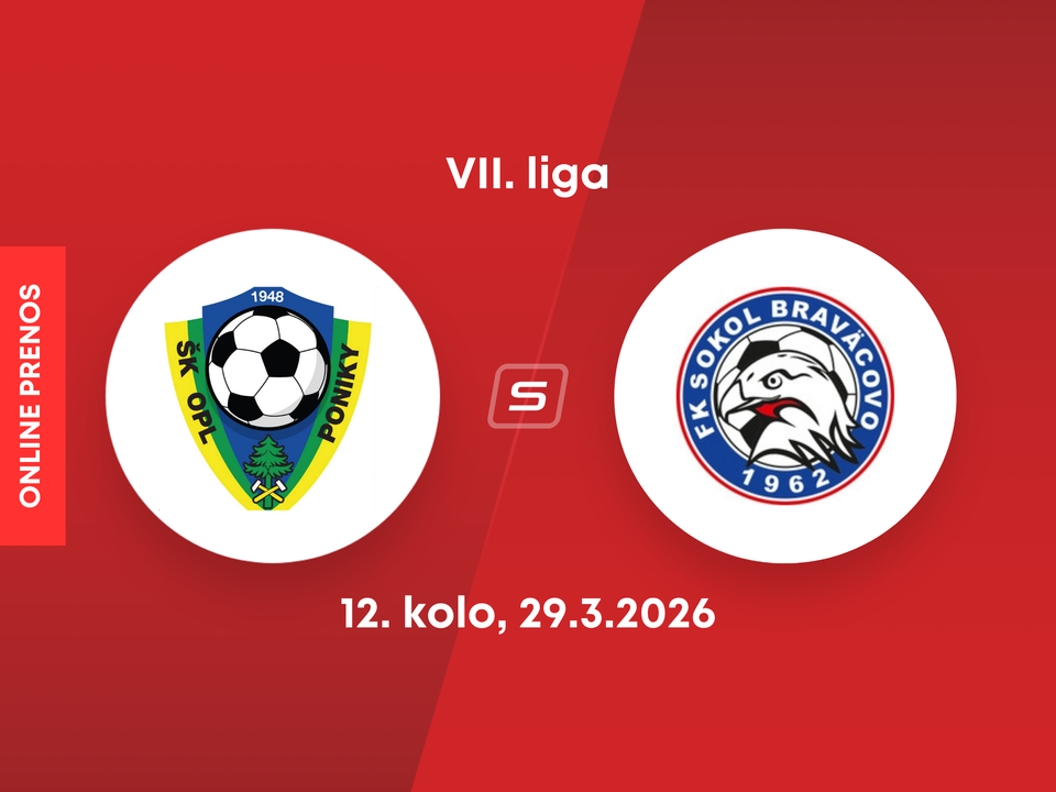 ŠK Poniky - TJ Braväcovo: ONLINE prenos zo zápasu 12. kola VII. ligy.