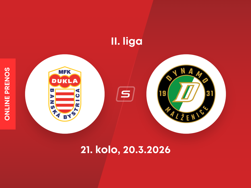 MFK Dukla Banská Bystrica - OFK Malženice: ONLINE prenos zo zápasu 21. kola II. ligy.