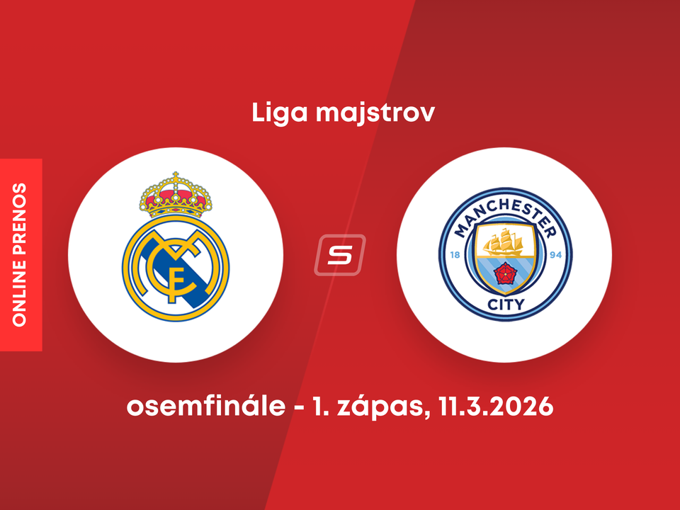 Real Madrid - Manchester City: ONLINE prenos zo zápasu osemfinále Ligy majstrov. 