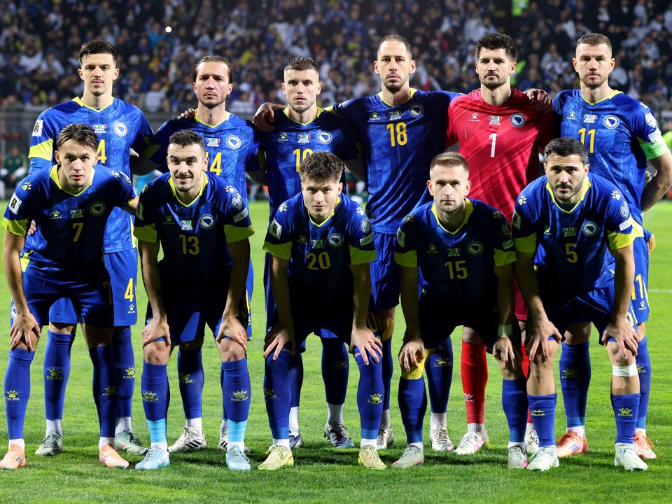 Reprezentácia Bosny a Hercegoviny pred barážovým zápasom s Talianskom.