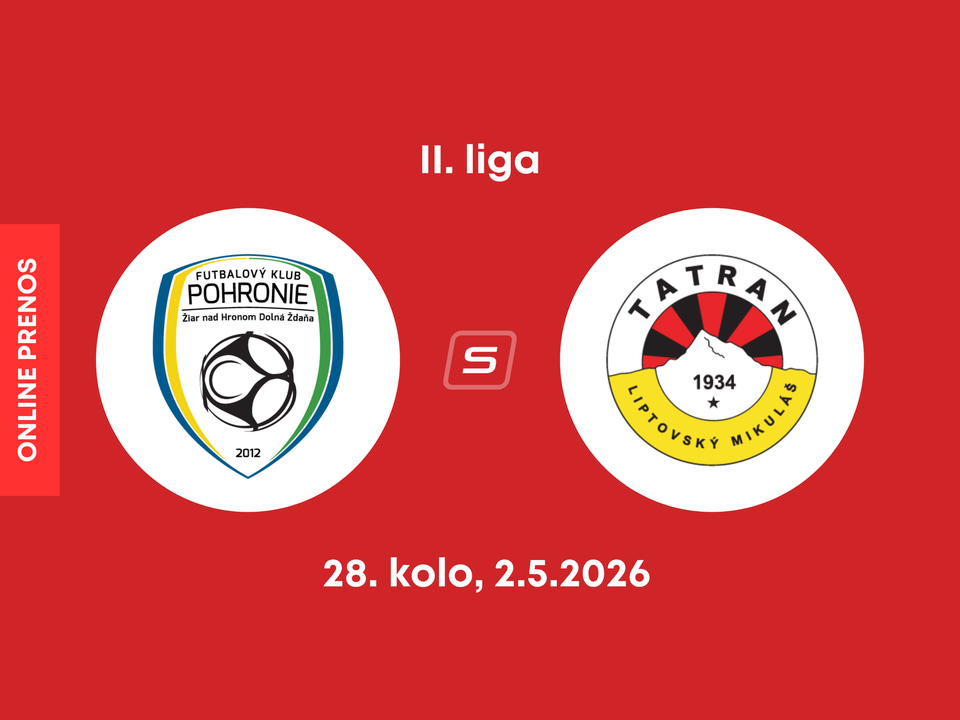 FK Pohronie - MFK Tatran Liptovský Mikuláš: ONLINE prenos zo zápasu 28. kola II. ligy.
