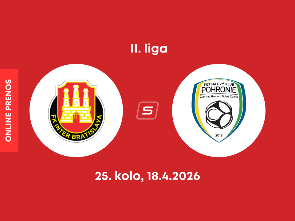 FK Inter Bratislava - FK Pohronie: ONLINE prenos zo zápasu 25. kola II. ligy.