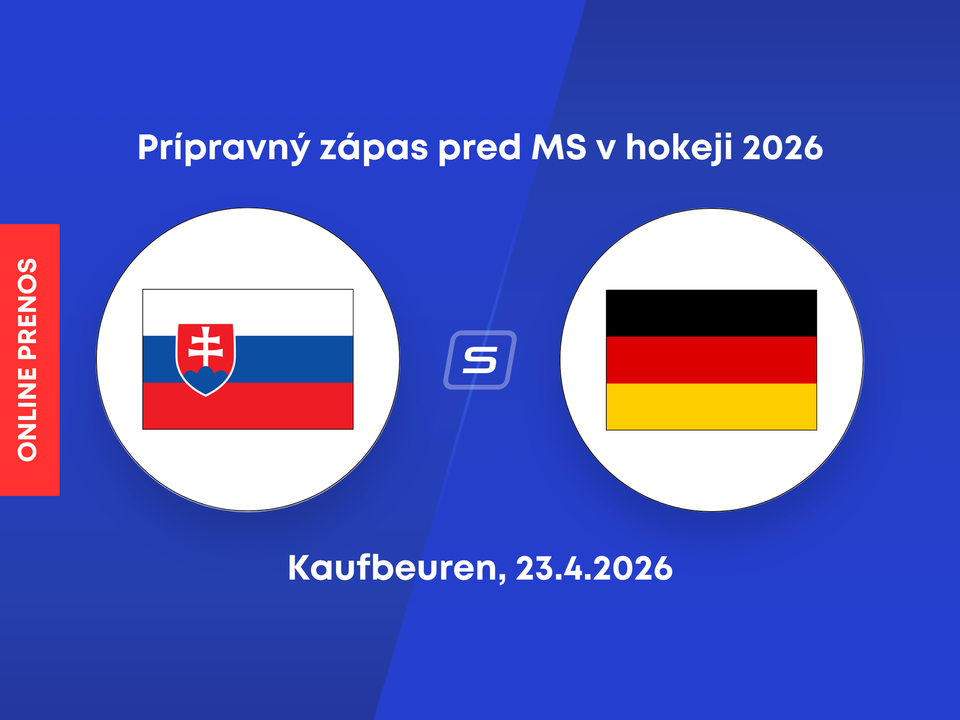 Slovensko - Nemecko: ONLINE prenos z prípravného zápasu pred MS v hokeji 2026 (štvrtok).