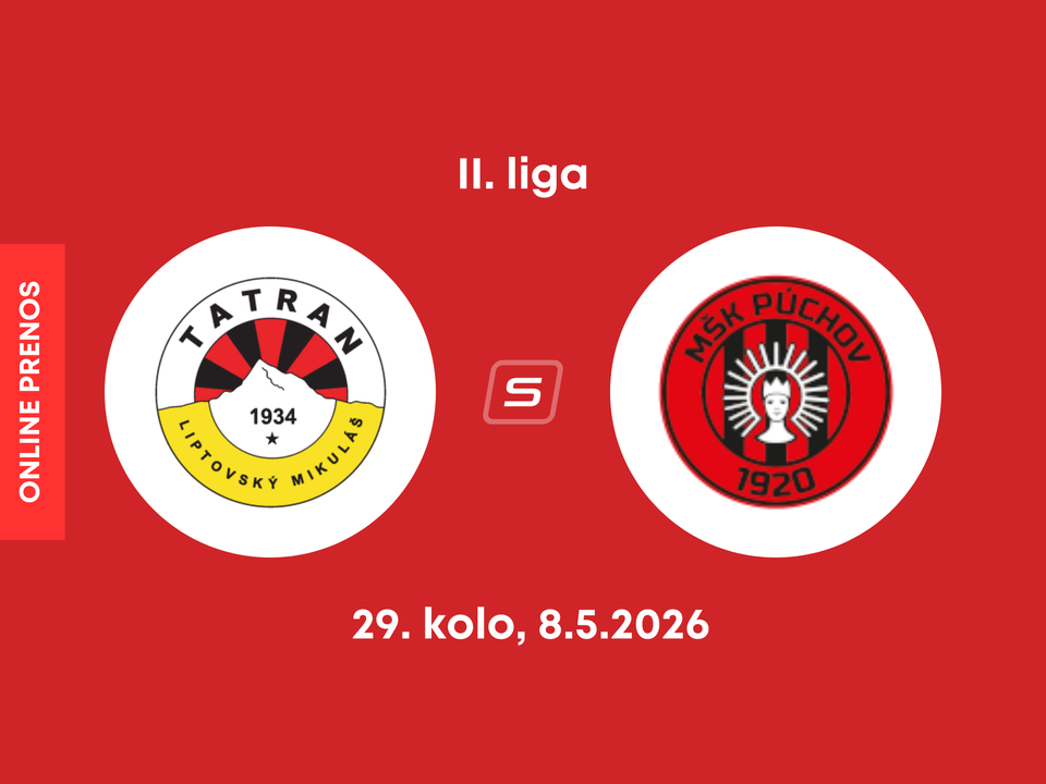 MFK Tatran Liptovský Mikuláš - MŠK Púchov: ONLINE prenos zo zápasu 29. kola II. ligy.