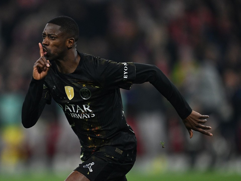 Ousmane Dembélé sa teší z gólu