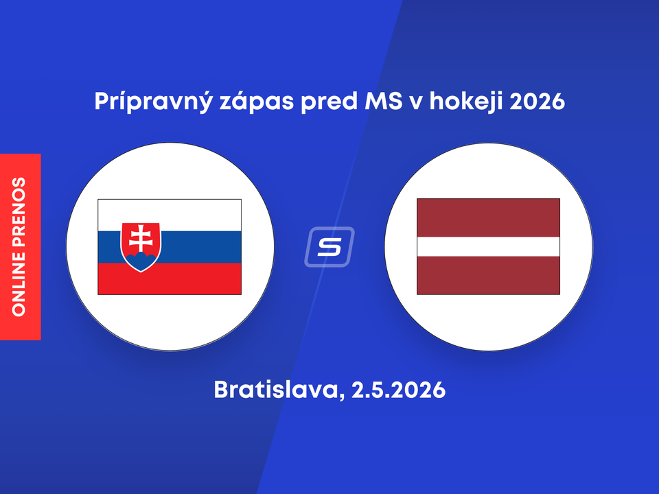 Slovensko - Lotyšsko: ONLINE prenos z prípravného zápasu pred MS v hokeji 2026 (sobota).