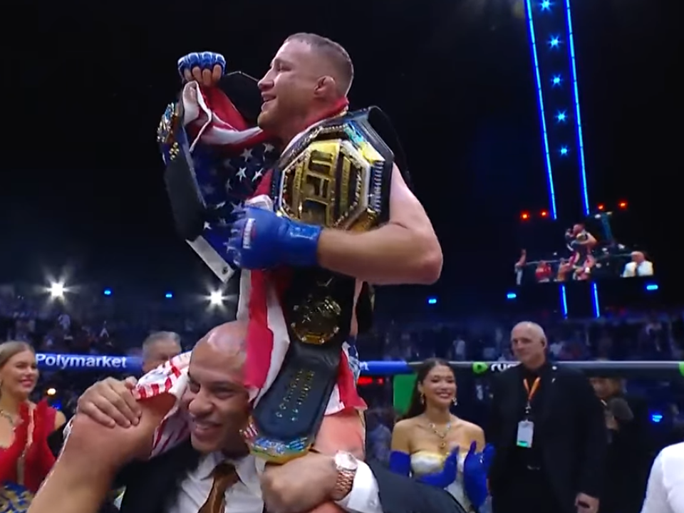 Justin Gaethje po zápase na UFC 250.