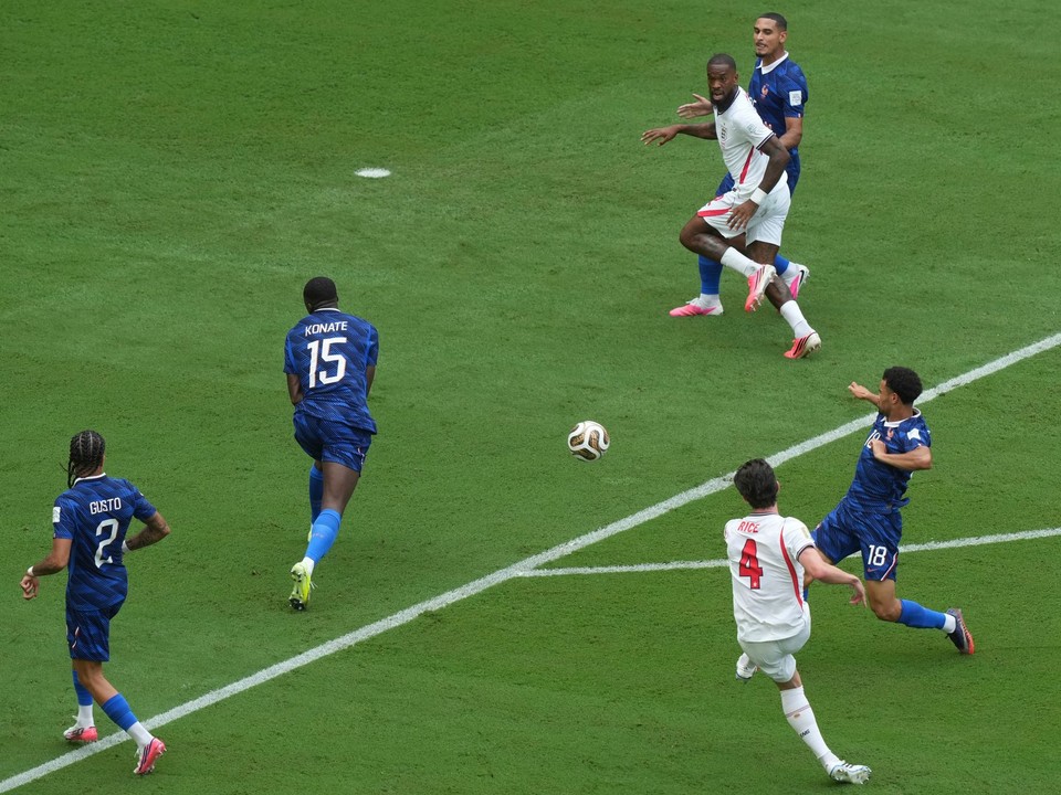 England's Declan Rice (4) kicks the ball past France's Warren Zaire-Emery (18) to score their sides first goal during the World Cup third-place playoff soccer match between France and England in Miami Gardens, Fla., Saturday, July 18, 2026. (AP Photo/Marta Lavandier)

- Canada26
- Canada2026
- FIFA
- Mexico26
- Mexico2026
- soccer
- USA26
- USA2026
- worldcup
- worldcup26
- WorldCup2026
- futbol
- Canada26
- Canada2026
- FIFA
- Mexico26
- Mexico2026
- soccer
- USA26
- USA2026
- worldcup
- worldcup26
- WorldCup2026
- futbol