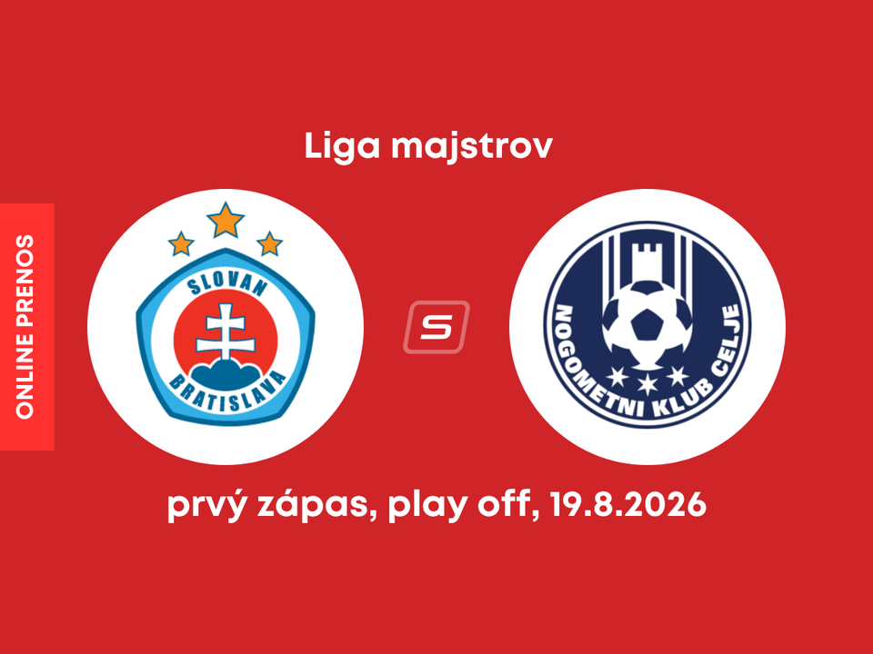 ŠK Slovan Bratislava - NK Celje: ONLINE prenos z prvého zápasu play off Ligy majstrov.