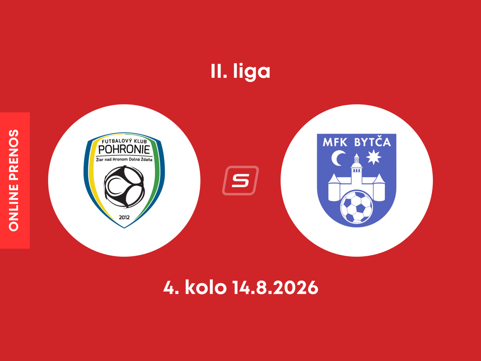 FK Pohronie - MFK Bytča: ONLINE prenos zo zápasu 4. kola II. ligy.