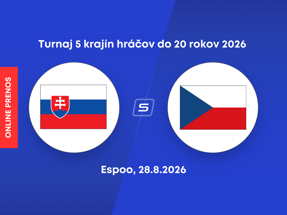 Slovensko U20 - Česko U20: ONLINE prenos zo zápasu na hokejovom Turnaji piatich krajín v Espoo.