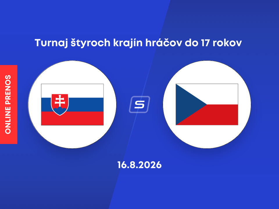 Slovensko - Česko: ONLINE prenos z turnaja 4 krajín hráčov do 17 rokov. 