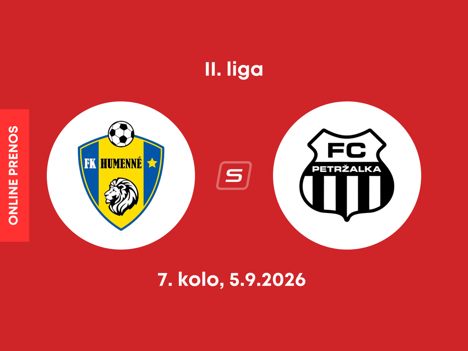 FK Humenné - FC Petržalka: ONLINE prenos zo zápasu 7. kola II. ligy.