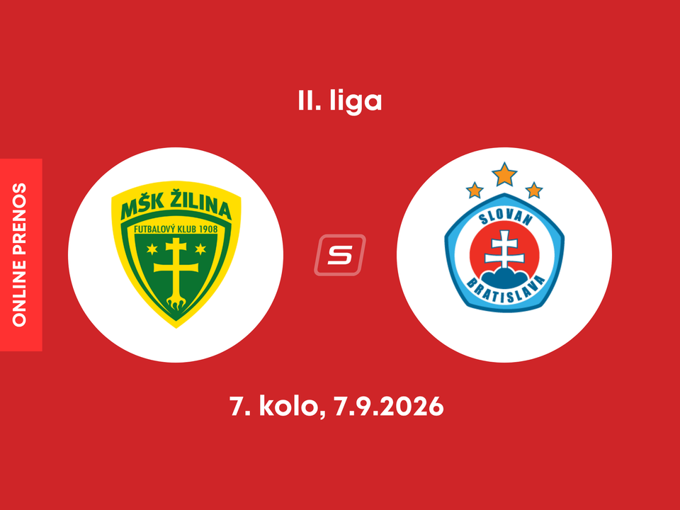 MŠK Žilina B - ŠK Slovan Bratislava B: ONLINE prenos zo zápasu 7. kola II. ligy.