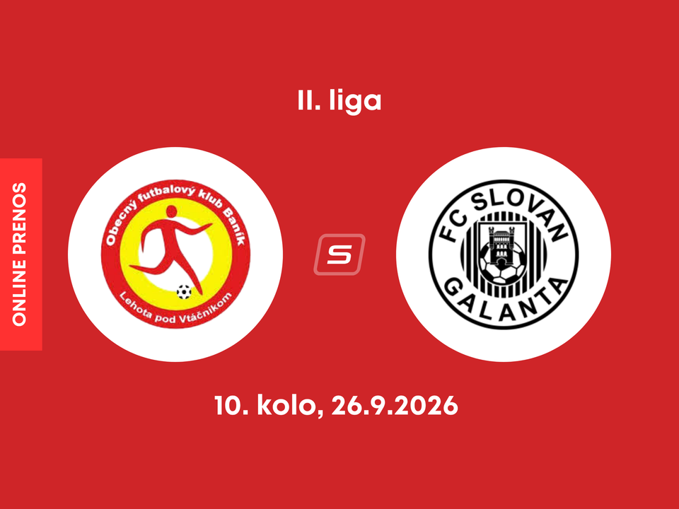 OFK Baník Lehota pod Vtáčnikom - FC Slovan Galanta: ONLINE prenos zo zápasu 10. kola II. ligy.