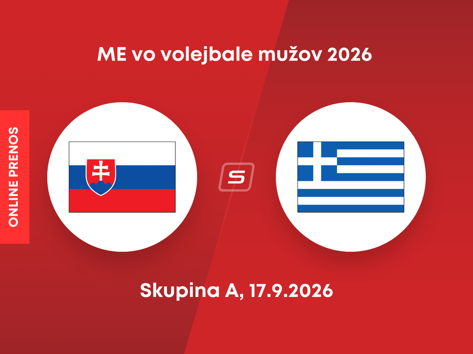 Slovensko - Grécko: ONLINE prenos z ME vo volejbale 2026. 