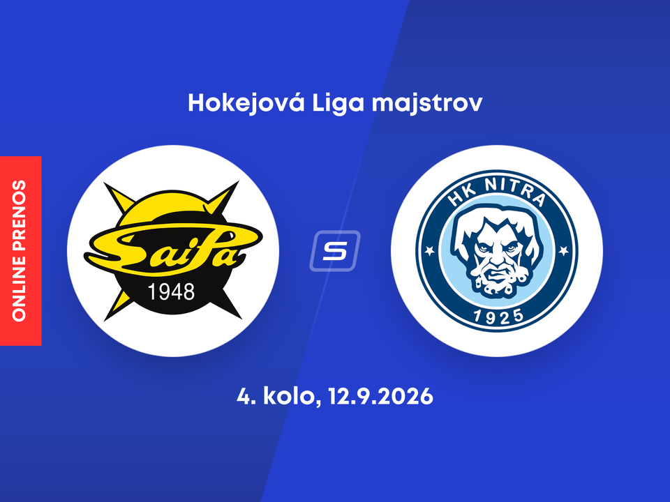 SaiPa Lappeenranta - HK Nitra: ONLINE prenos z 4. kola hokejovej Ligy majstrov.