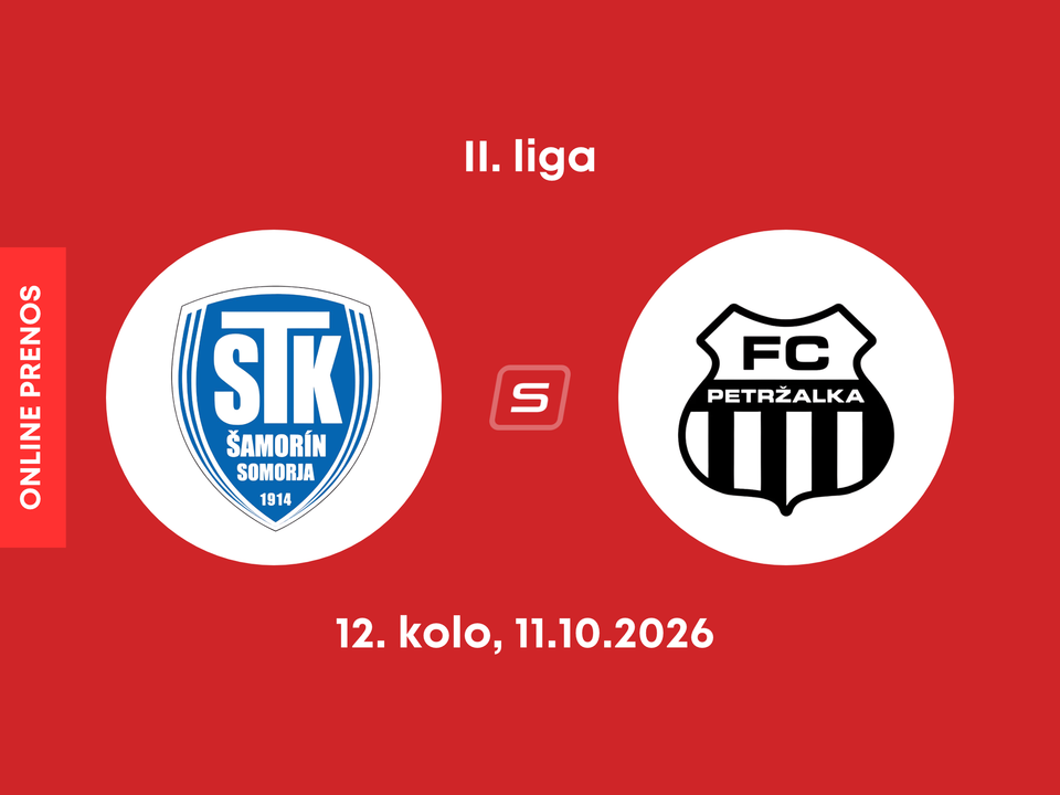 FC ŠTK 1914 Šamorín - FC Petržalka: ONLINE prenos zo zápasu 12. kola II. ligy.