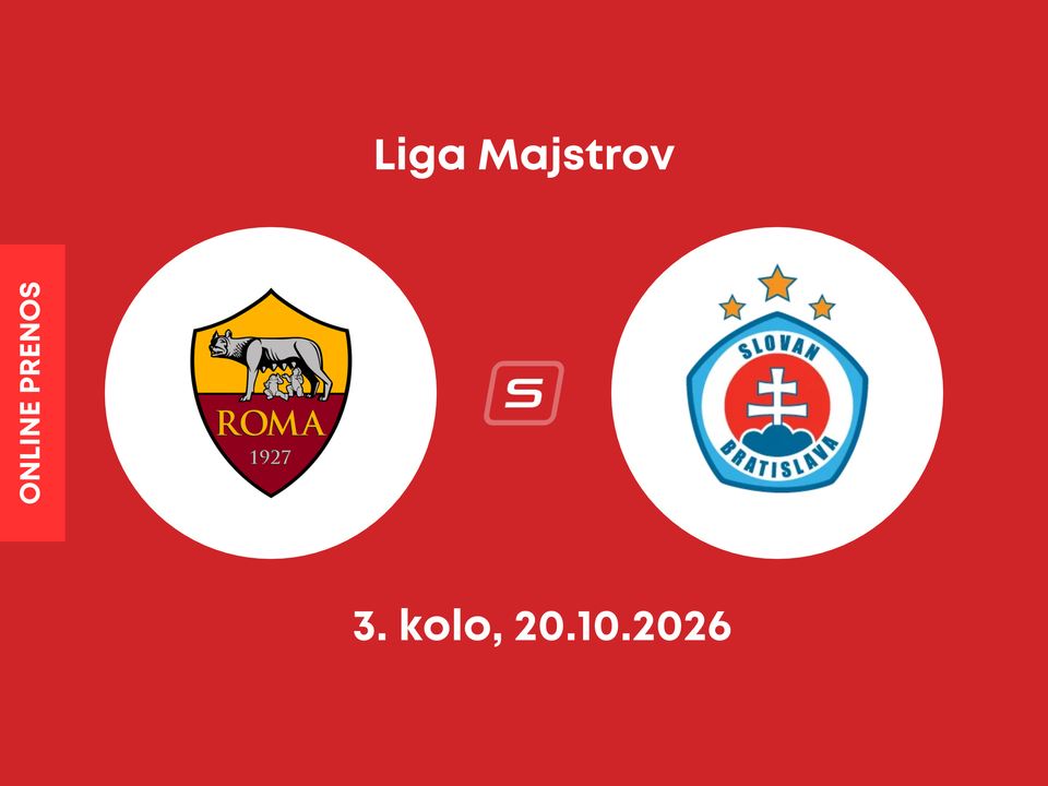 AS Rím - ŠK Slovan Bratislava: ONLINE prenos zo zápasu 3. kola ligovej fázy Ligy majstrov.