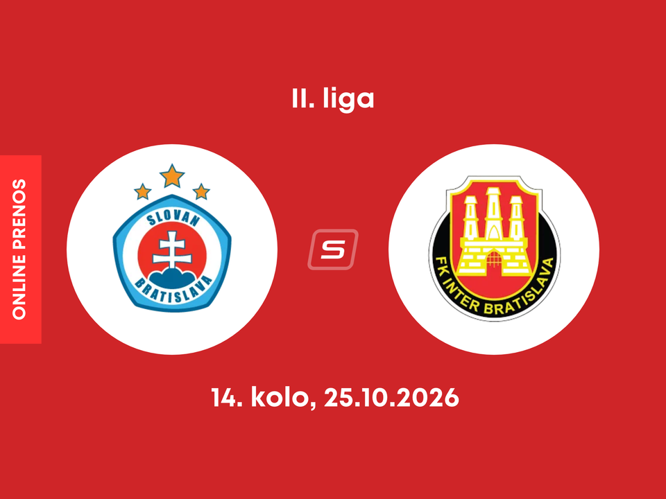 ŠK Slovan Bratislava B - FK Inter Bratislava: ONLINE prenos zo zápasu 14. kola II. ligy.