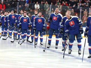 Na snímke slovenská hokejová reprezentácia.