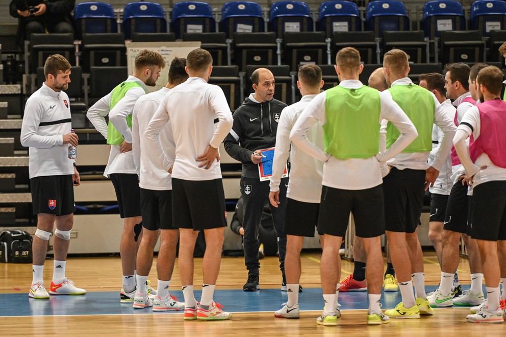 Tréning slovenskej futsalovej reprezentácie pred odchodom na ME 2022 (Piešťany, 17.1.2022).