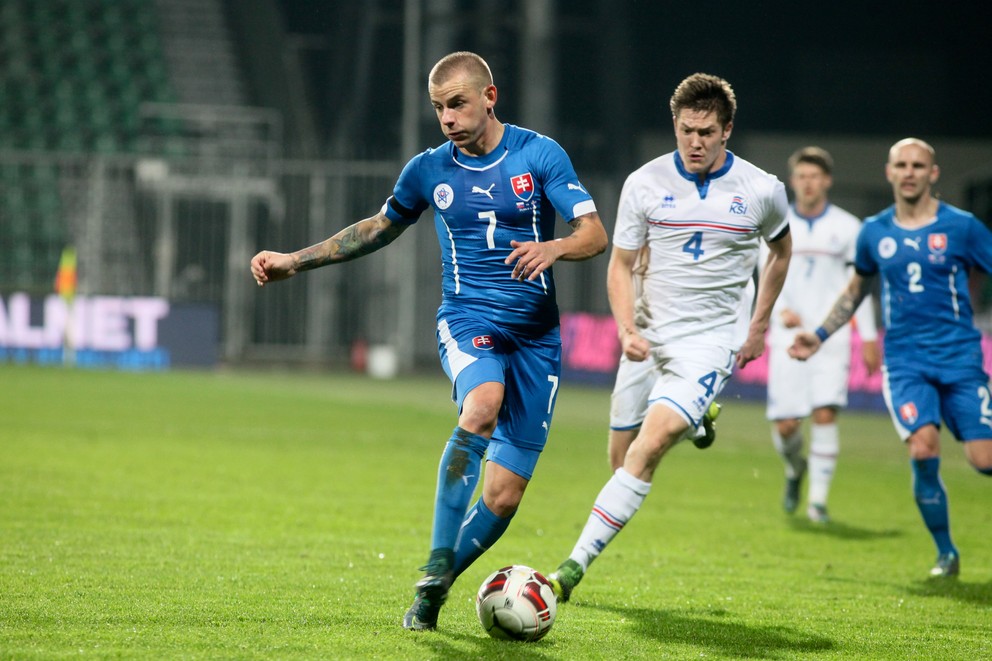 Snímka zo zápasu Slovensko - Island 3:1 (17.11.2015, Žilina).