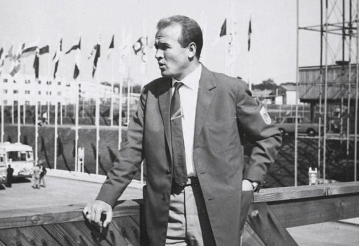 Anton Urban počas Olympijských hier 1964 v Tokiu.