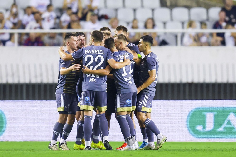 Odvetný zápas 3. predkola Európskej konferenčnej ligy (EKL) vo futbale Hajduk Split - MFK Ružomberok v Splite vo štvrtok 15. augusta 2024.