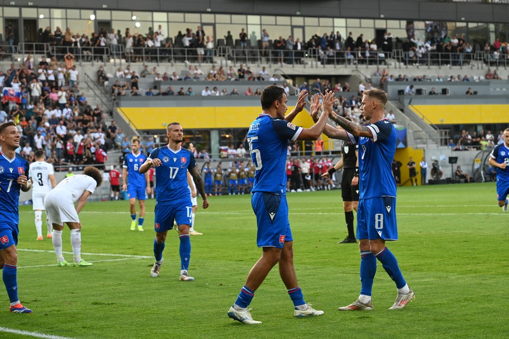 Slovenskí futbaloví reprezentanti v súboji s Azerbajdžanom vo svojom druhom zápase v 1. skupine C-divízie Ligy národov.