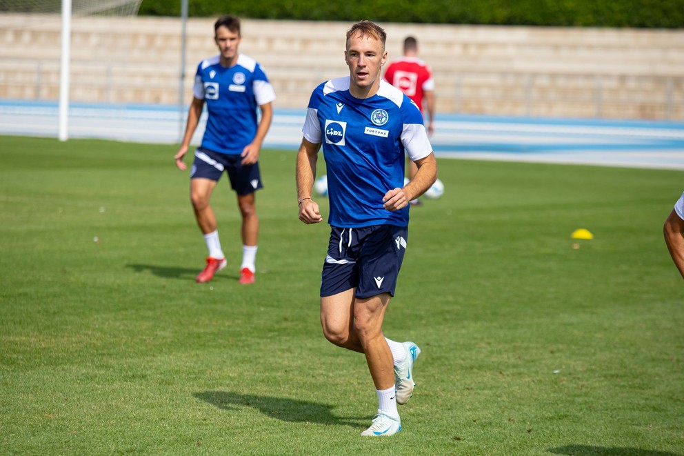 Dominik Javorček na tréningu reprezentácie do 21 rokov v Šamoríne pred dvojzápasom s Maďarskom a Bieloruskom (2.9.2024)