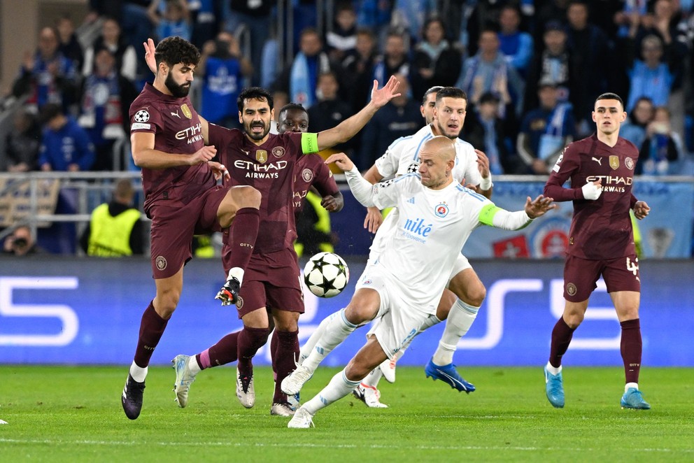 2. kolo ligovej fázy Ligy majstrov ŠK Slovan Bratislava - Manchester City v utorok 1. októbra 2024.