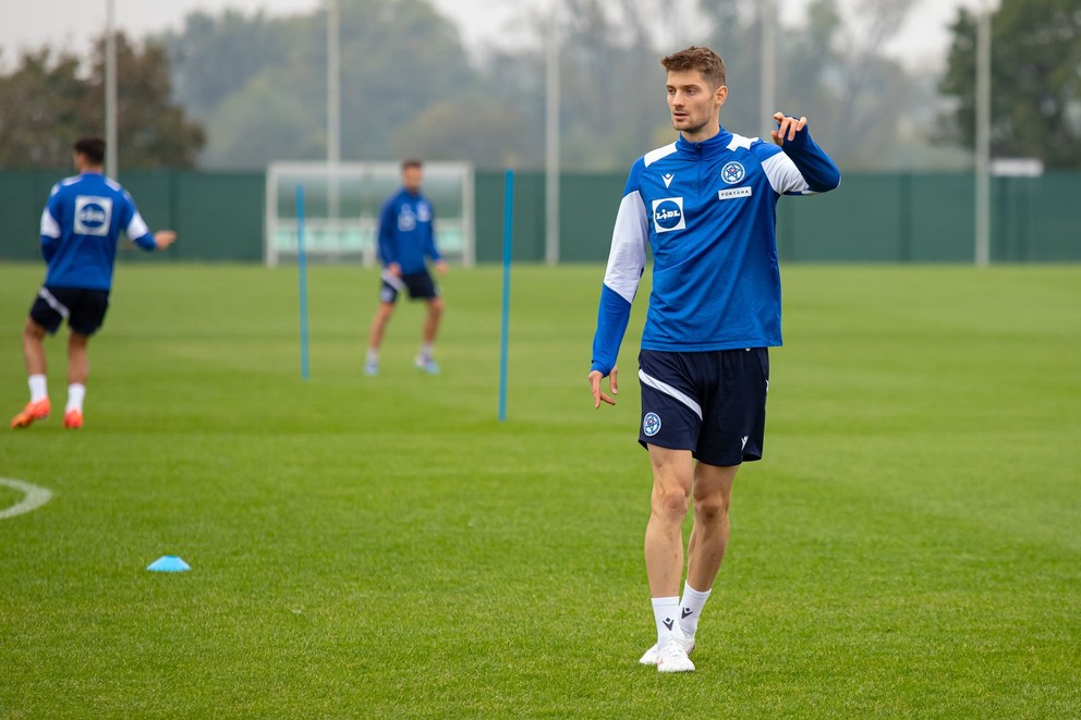 Sebastian Kóša na tréningu reprezentácie do 21 rokov v Šamoríne (7.10.2024)