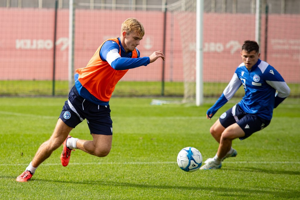 Adam Griger na tréningu reprezentácie do 21 rokov v Šamoríne (7.10.2024)