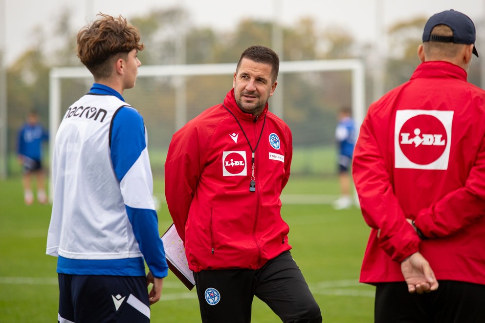 Martin Žamba na tréningu reprezentácie do 17 rokov v Šamoríne pred 1. fázou kvalifikácie ME 2025 (26.10.2024)